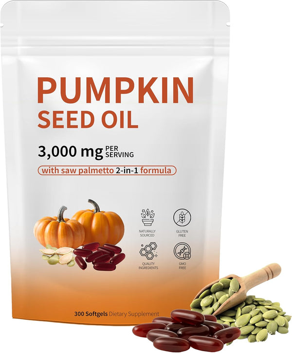 Wvnscl Pumpkin Seed Oil Capsules for Hair Growth, Pumpkin Seed Oil with Saw