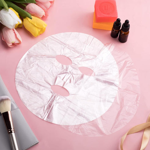 PAGOW 600 Sheets Facial Mask Preservative Disposable, Plastic Thin Face Mask Paper for Skincare Spa Wrap