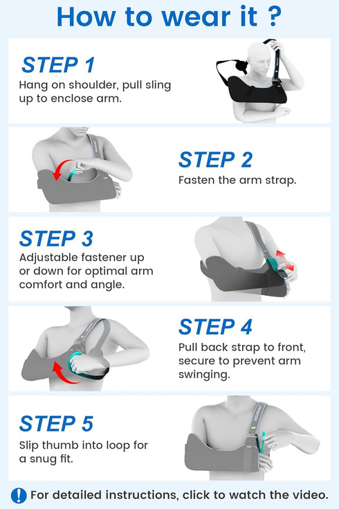 Immobilizer Elbow 33.5-41) Velpeau Arm Sling Shoulder for Women and Men, fit Left or Right Arm - Rotator Cuff Support