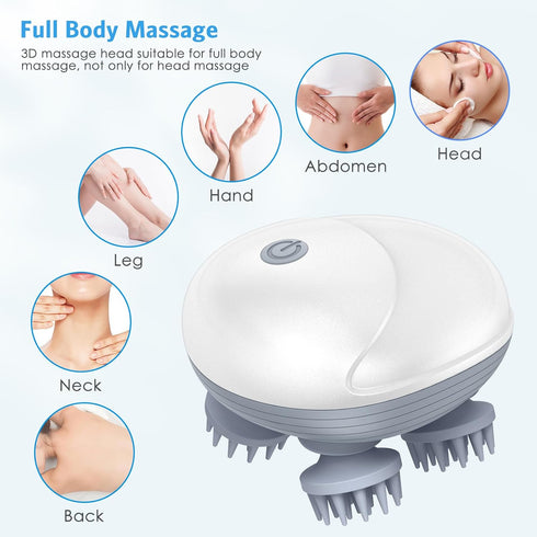 Newest Handheld Cat Massager Dog Massager, Electric Pet Massager with 4 Heads for Relieving Tight Muscles