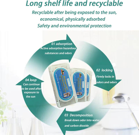 Activated Carbon Deodorizers, Suitable for Homes, Refrigerators, Wardrobes, Cars, Set of 5 for Deodorization.