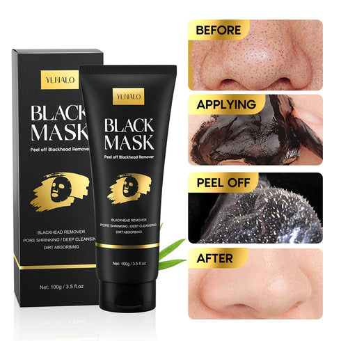 Blackhead Remover Mask Kit, Charcoal Peel Off Facial Mask with Brush and Extractors for Deep Cleansing