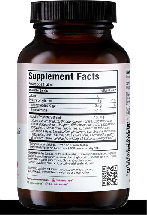Chewable Probiotic Supplement, 15 Strains, 60 Tablets, Kosher