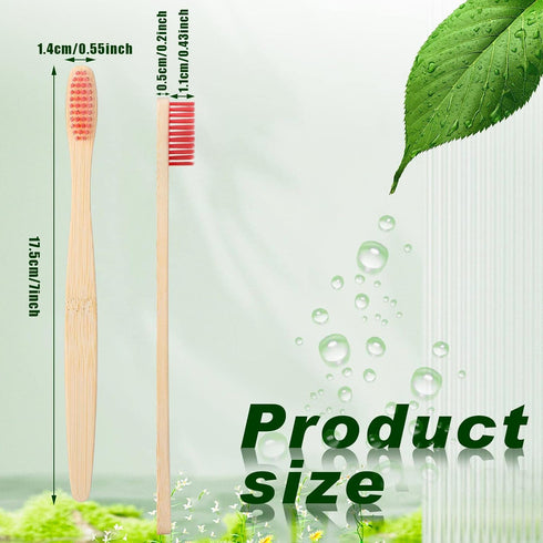 Sieral 120 Pcs Bamboo Toothbrushes - Soft Bristle Travel Wooden Manual for Kids, Teens, Adults