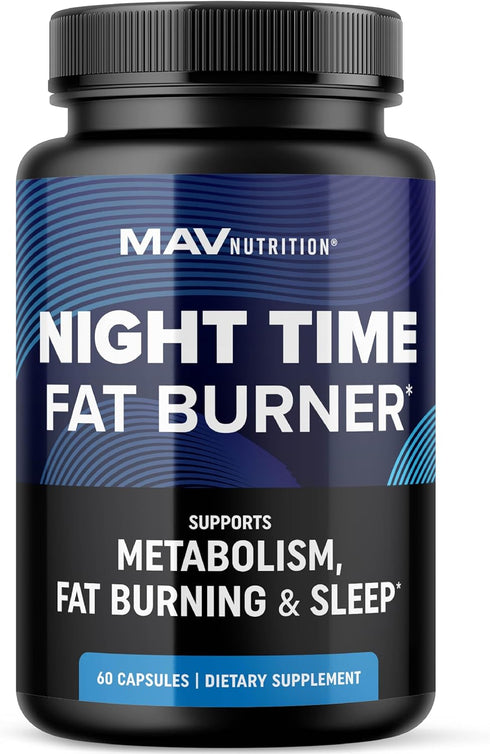 Night Time Fat Burner for Weight Loss Support & Sleep Aid, 60ct, Non-GMO, Vegan