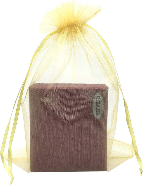 50pcs 4x6 inch Gold Organza Wrap Bags, Sheer Fabric Drawstring Pouches for Baby Shower Favors, Craft Business