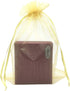 50pcs 4x6 inch Gold Organza Wrap Bags, Sheer Fabric Drawstring Pouches for Baby Shower Favors, Craft Business