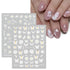 JMEOWIO 12 Sheets Spring White Flower Nail Art Stickers Decals for Summer Nail Design