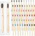 Sieral 60 Pcs Bamboo Toothbrushes, Extra Soft Bristle, Individually Wrapped Natural Toothbrush for Kids and Adults