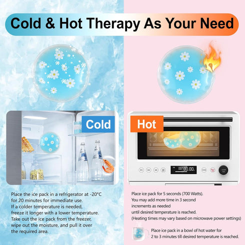 Gel Ice Pack Reusable Cooling Eye Pads and Under Patches, Hot Cold Treatment for Redness and Pain Relief
