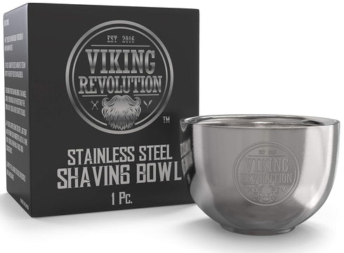Viking Revolution Stainless Steel Shaving Soap Bowl, Unbreakable Shaving Mug for Cream & Soap