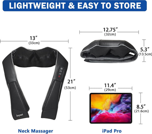 Joyset 4D Neck Massager for Pain Relief Deep Tissue with Heat,Shiatsu Neck and Back Massager Deep Kneading Massage