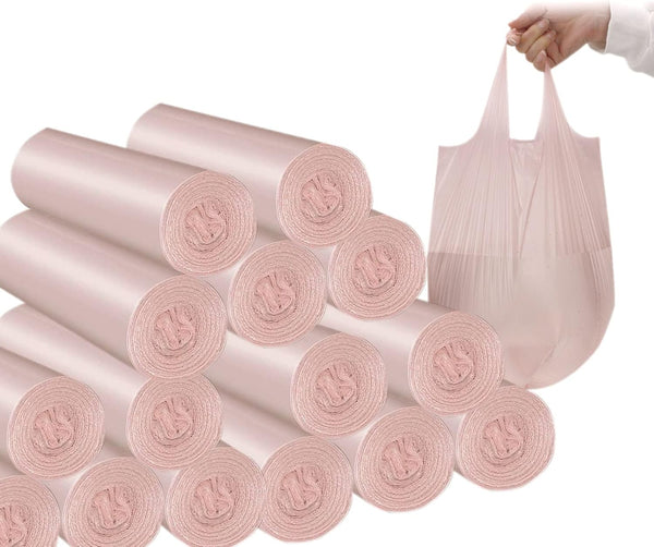 4 GALLON Colorful Bathroom Trash Bags, 300 Counts, 15 Rolls, Strong Portable Garbage Bags for Office, Kitchen
