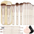 HEYMKGO 18pcs Professional Makeup Brushes Set with 2 Powder Puff & Travel Bag, Premium Synthetic Foundation Blush Kit