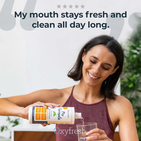 Premium Oxyfresh Pro Formula Fresh Mint Mouthwash, Patented Zinc for Fresh Breath & Healthy Gums, Alcohol-Free, 16oz
