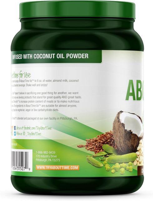 About Time Natural Vegan Protein - Chocolate 2lb, 24g Protein, Non-GMO, Gluten Free, 32 Servings