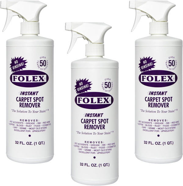 FOLEX Instant Carpet Spot Remover, 32oz, 3 Pack