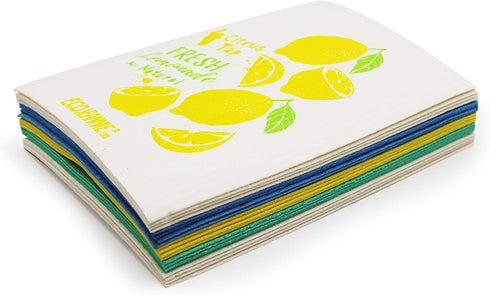 (20 Pack) EcoJeannie Eco-Friendly Reusable German Cleaning Cloth 100% Biodegradable Cellulose Sponge Cloths, Kitchen