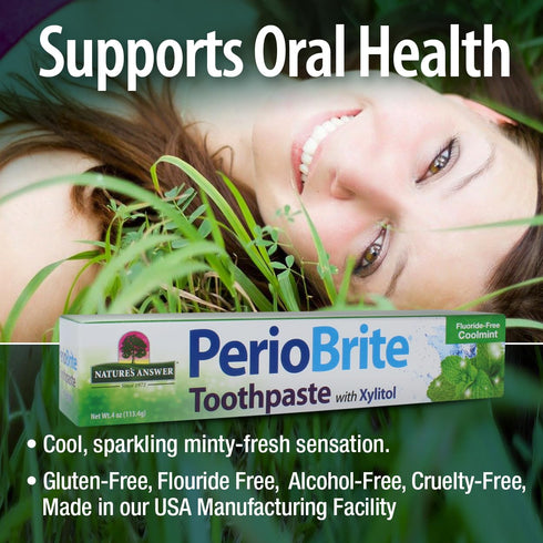 Nature's Answer Periobrite Toothpaste Coolmint | Natural Enamel Whitening | Great for Sensitive Teeth | Fresh Breath |