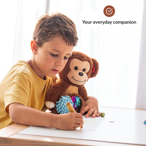 ODOXIA Sensory Monkey Stuffed Animal | Sensory Plush Toy | Fidget Stuffed Animal for Kids | Great for Sensory Needs |