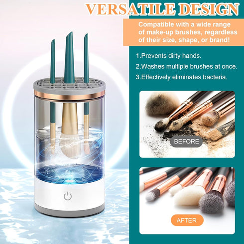 Electric Makeup Brush Cleaner Machine, Fast Automatic Spinning Tool for All Size Brushes, Great Gift