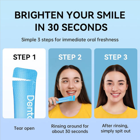 Hyaluronic Acid Mouthwash, Alcohol-Free Oral Rinse for Fresh Breath, Healthy Gums, 40 Travel Packs, Fresh Mint