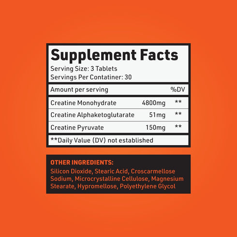 Creatine Pills - 5g 3X Pure Creatine Monohydrate Pills for Pre Workout Muscle Mass Gainer - 90 Tablets