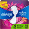 Always Radiant Feminine Pads for Women, Flexfoam Pads with Wings, Size 2, Heavy Absorbency, 78 Count