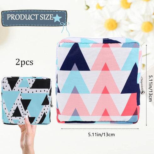 KALIONE 2 Packs Period Bags for Teen Girls, Pad Bag for Period, Period Pouch, Sanitary Pad Storage Bag Pad Bag