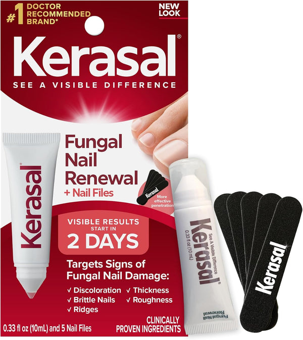 Kerasal Nail Renewal and Nail File Combo Pack, Restores Appearance of Discolored