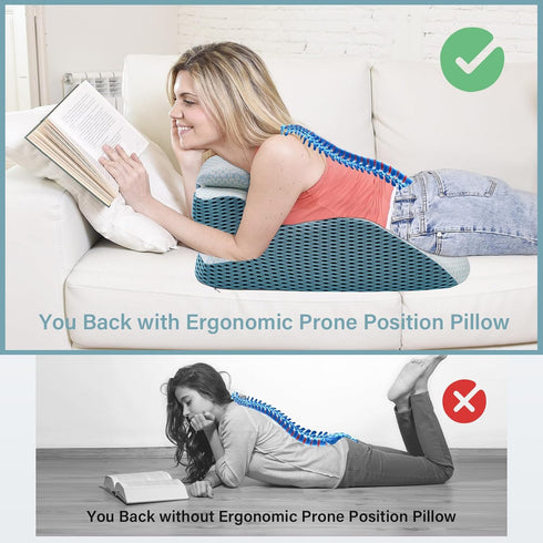 YEERSWAG 165 lbs Ergonomic Wedge Pillow, Prone Pillow for Reading in Bed, Reading Pillow Wedge Memory Foam Back Support