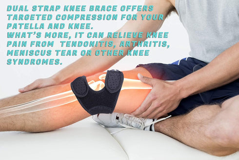 THX4COPPER Compression Dual Adjustable Patella Knee Brace - Pain Relief Support for Running, Gym, Injury Recovery