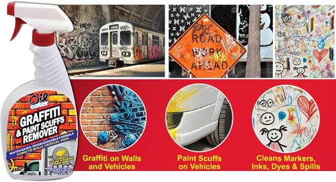 Pro Strength Cleaner for Graffiti, Paint Scuff, Overspray, Paint Spills, Permanent Markers - Brick Walls, Vehicles