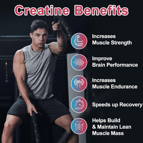 Creatine Monohydrate Gummies for Men & Women 120 CT - 5000mg per Serving, Sugar Free Chewable for Muscle Strength