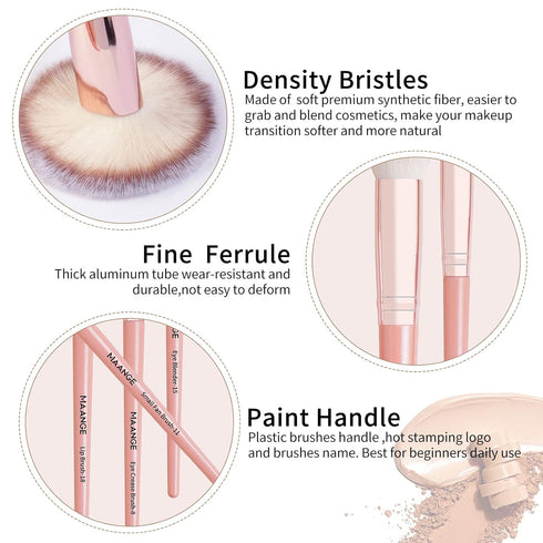 MAANGE 23 Pcs Makeup Brush Set - Premium Synthetic Professional Face Powder Blush Eyeshadow Blending Kit
