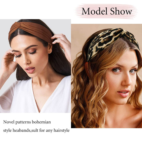 Kachanaa 12 Pack Headbands for Women, Elastic Wide Non-Slip Workout Yoga Hair Bands, Hair Accessories