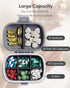 Holii Travel Pill Organizer - Gray Portable Pill Case with 8 Compartments for Daily Vitamins and Medicine