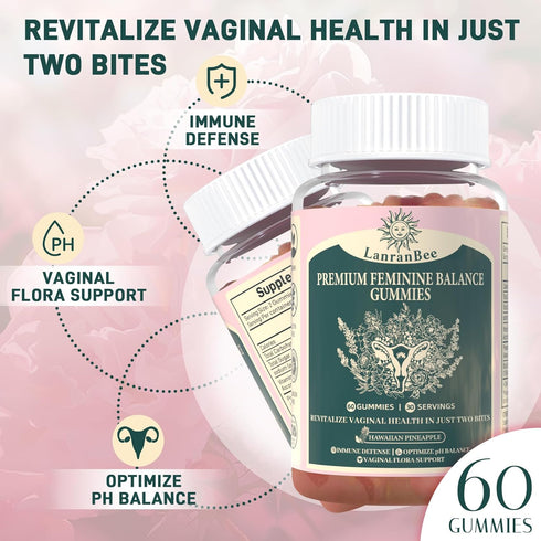 Gummies Immune 60 Gummies 30 (2) LanranBee Premium Feminine Balance - for Womens Health & Wellness - Support - Vegan