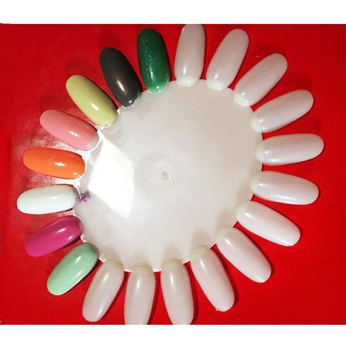 Honbay 12PCS Plastic Nail Swatches Wheels, 20 Tips for Nail Art Color Polish Display
