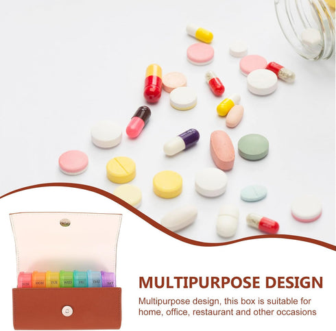 Uonlytech Weekly Pill Organizer Storage Container, Portable Dustproof Moisture-Resistant Plastic Medicine Case