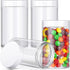 Patelai 4 Pieces Round Clear Wide-mouth Jars - Leak Proof Plastic Containers for Travel Storage of Beauty Products