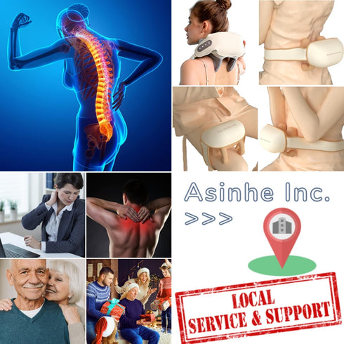 Luxe Wearable Neck & Shoulder Massager with Heat, Eco-Friendly Material, Ergonomic Design, Deep Kneading for Pain