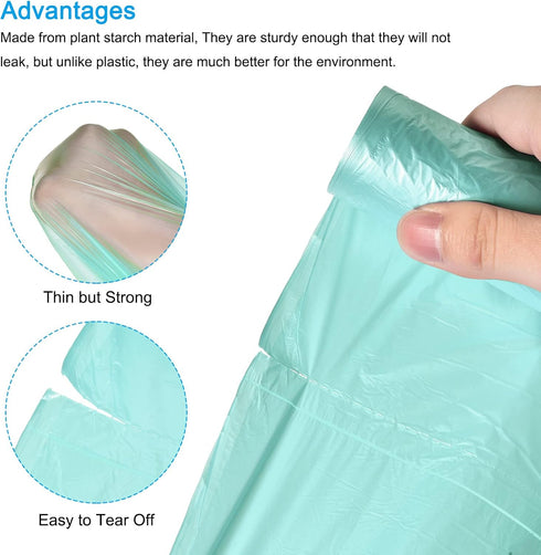 MECCANIXITY 2-4 Gallon Light Blue Small Trash Bags, 60 Counts / 3 Rolls for Kitchen, Office, Bathroom, Bedroom