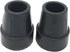 PCP Replacement Cane Tips, 1 inch / 2.5 cm diameter, Black, Two Tips