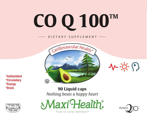 Maxi Health CO Q10 100mg, Coenzyme Q10 Supplement, 90 Liquid Capsules