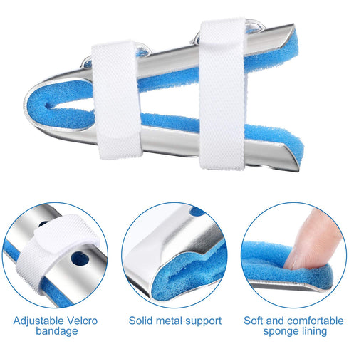 BBTO 10 Pieces Finger Splint, Metal Finger Support Knuckle Stabilizer with Soft Foam Interior, 3 Sizes.