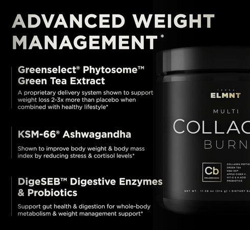 ELMNT Super Collagen Powder for Women, Weight Loss + Beauty with Probiotics, Hyaluronic Acid, ACV, Biotin, Unflavored