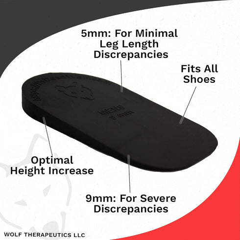 Dr. Wolf Heel Lifts for Shoes, Women's 5mm Height Increase Insoles, 6 Pack