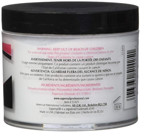Supernail Nail Powder, White, 4 Ounce