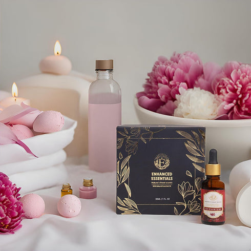 Indian Geranium Essential Oil A Monsoon Blossom from Tamil Plains, Hand-Distilled to Reveal the Verdant Elegance